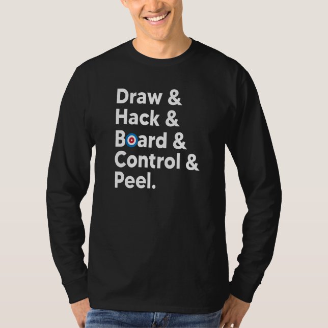 T-shirt Curling Mème Draw Hack Board Contrôle Peel Curling (Devant)