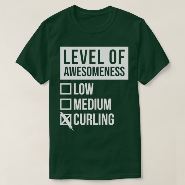 T-shirt Curling Niveau amusant de curling pour les femmes (Design devant)