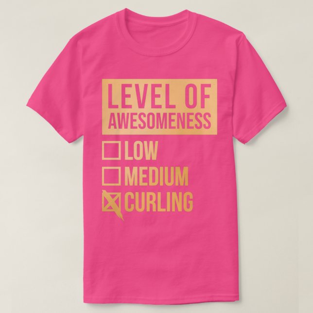 T-shirt Curling Niveau drôle de Curling en or (Design devant)