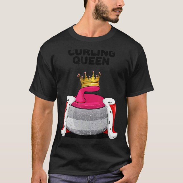 T-shirt Curling Queen Girls Curling Team Joueuse Femme Cur (Devant)