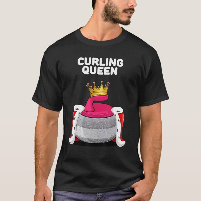 T-shirt Curling Queen Girls Curling Team Joueuse Femme Cur (Devant)
