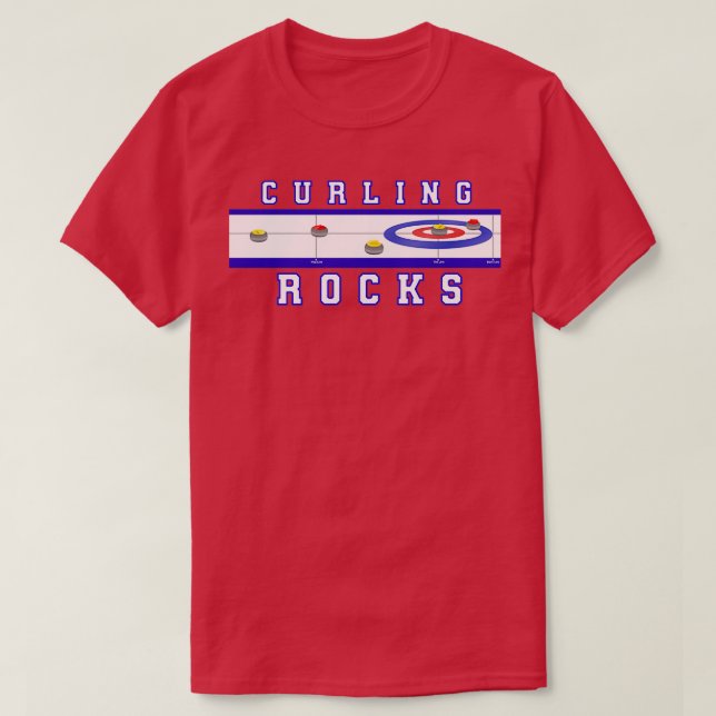 T-shirt Curling Rocks Ice Blue Arrière - plan (Design devant)