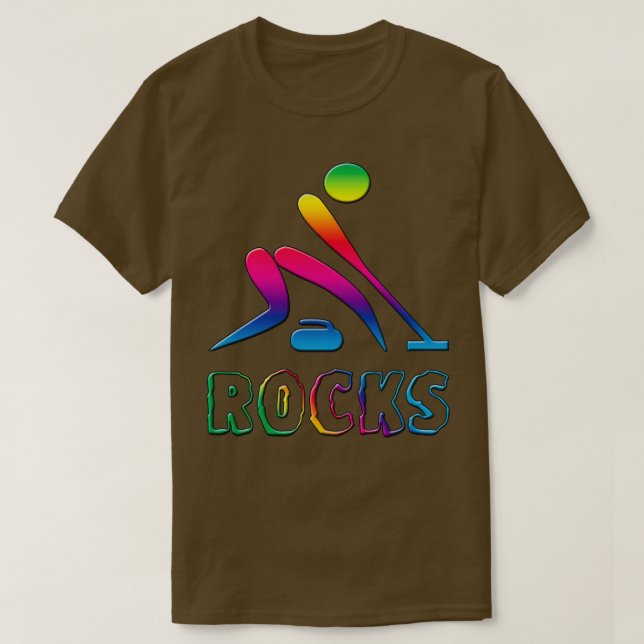 T-shirt Curling Rocks Rainbow Curler Cadeau (Design devant)