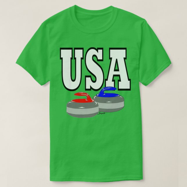 T-SHIRT CURLING STONES USA (Design devant)