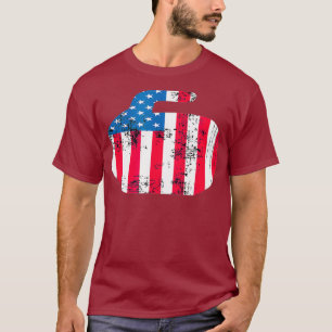 T-shirt Curling T Vintage US Drapeau Rock Curler pour les