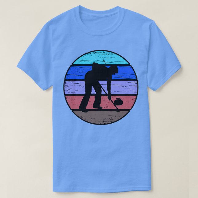 T-shirt Curling Vintage Rétro 2 3 (Design devant)