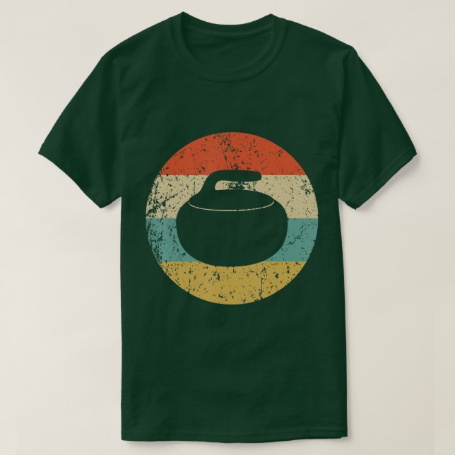 T-shirt Curling Vintage Retro Curling Stone  (Design devant)