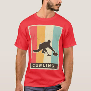 T-shirt Curling Vintage Retro Sports 1