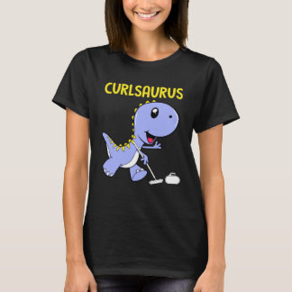 T-shirt Curlsaurus Dinosaur Curling Sport Costume