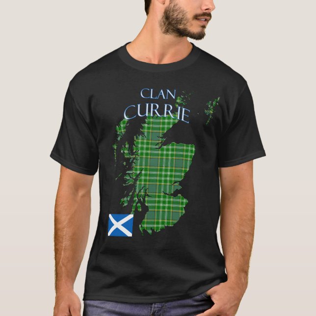 T-shirt Currie Scottish Clan Tartan Scotland (Devant)