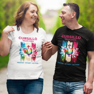 T-shirt Cursillo DeColores Rooster & Cross Brush Strokes