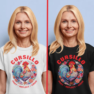 T-shirt Cursillo Rooster avec Rose Pray Reflet Grow