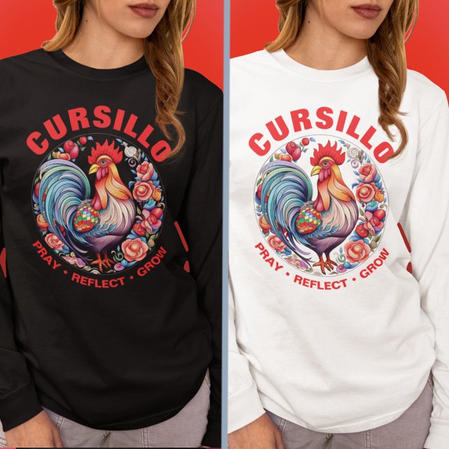 T-shirt Cursillo Rooster avec Rose Pray Reflet Grow (Créateur téléchargé)