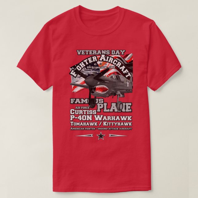 T-shirt Curtiss P40 Warhawk (Design devant)