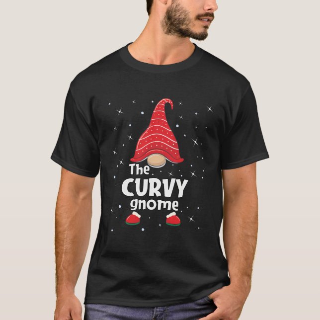 T-shirt Curvy Gnome Famille Correspondant Noël Drôle cadea (Devant)