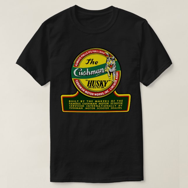 T-shirt Cushman Husky Scooters USA (Design devant)