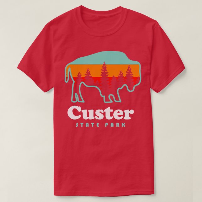 T-shirt Custer State Park Bison South Dakota Camping (Design devant)