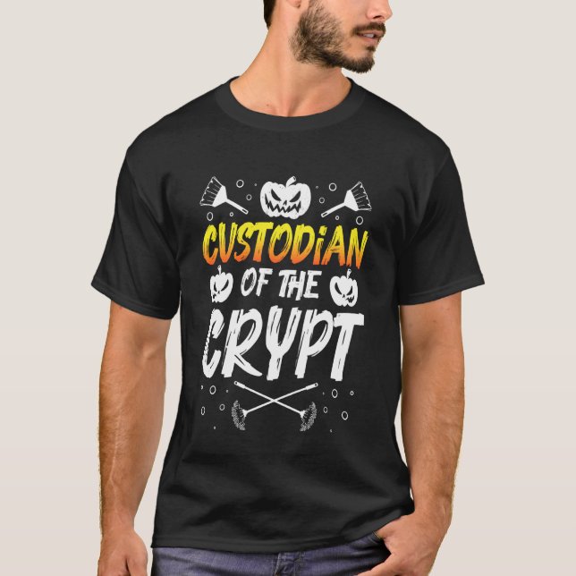 T-shirt Custodian of The Crypt Halloween Design (Devant)