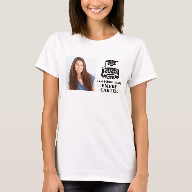 T-shirt Custom 2025 Graduate Photo Attorney Law School (Devant)