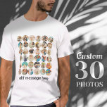 T-shirt Custom 36 Photos Modern Family & Pet Memories<br><div class="desc">Add custom pet dog,  cat,  or bird,  family and friends photos with simple frame</div>