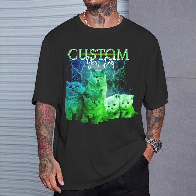 T-shirt Custom 90s Bootleg Rap Tee with Your Pet Photo  (Créateur téléchargé)