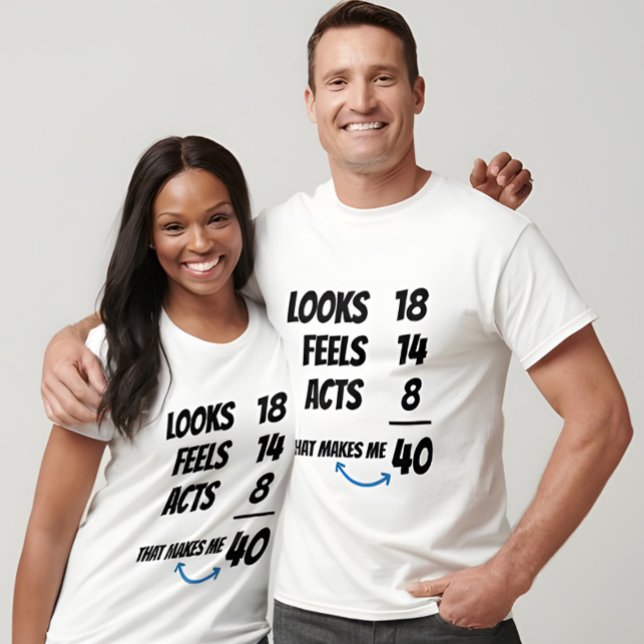 T-shirt Custom Age Equation Funny Personalized Birthday  (Créateur téléchargé)