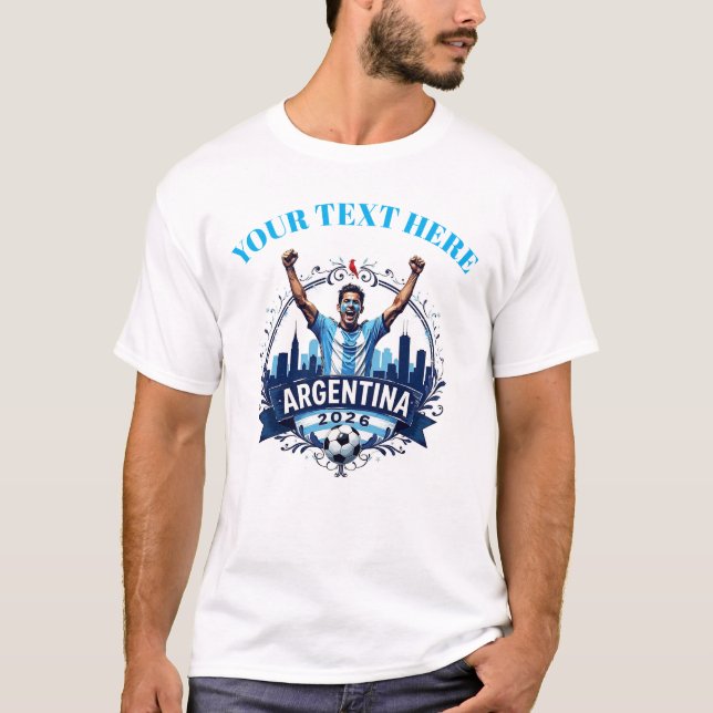 T-shirt Custom Argentina Soccer Football Team Supporters (Devant)