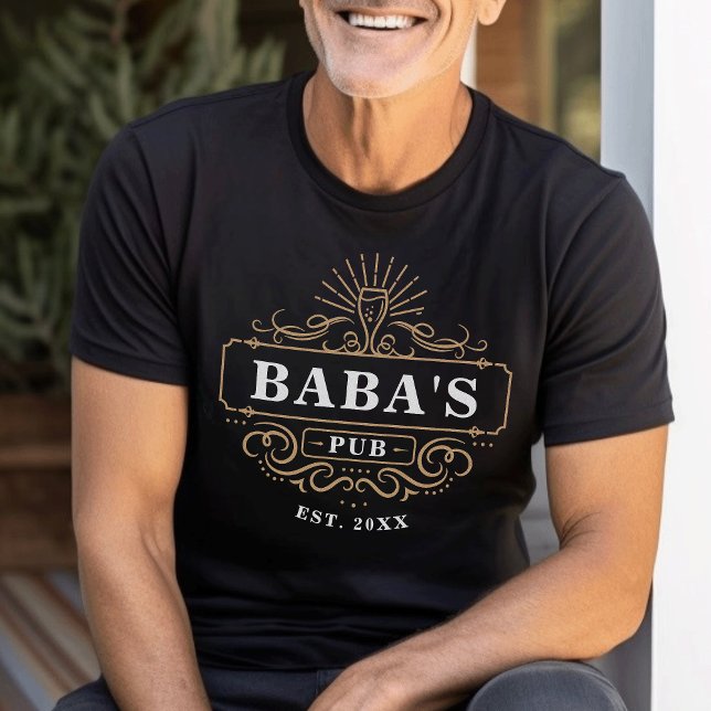 T-shirt Custom Baba's Pub Accueil Bar Année de création (Créateur téléchargé)