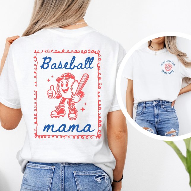 T-shirt Custom Baseball Mama & Team Name (Créateur téléchargé)