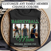 Custom Basketball Mom 3 Photo Collage Name Number
