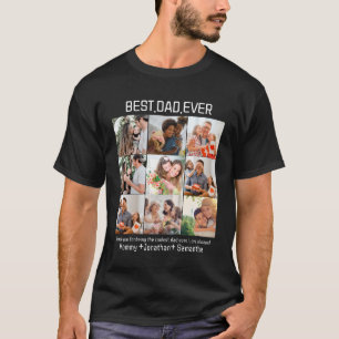 T-shirt Custom Best Papa Ever Fête des pères 9 Photo Colla
