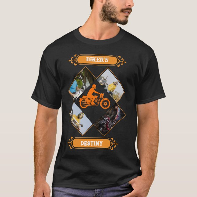 T-shirt Custom Biker Photo Collage (Devant)