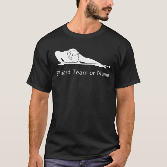 T-shirt Custom Billiards Pool League Team Gear (Devant)