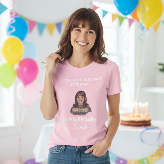 T-shirt Custom Birthday Photo Shirt – Personalized Face (Créateur téléchargé)