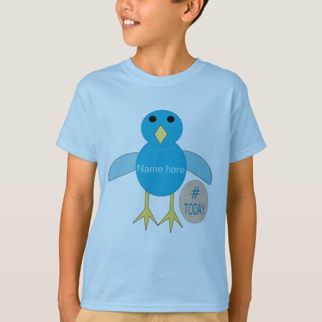 T-shirt Custom Blue Birthday Boy Chick T Shirt (Devant)