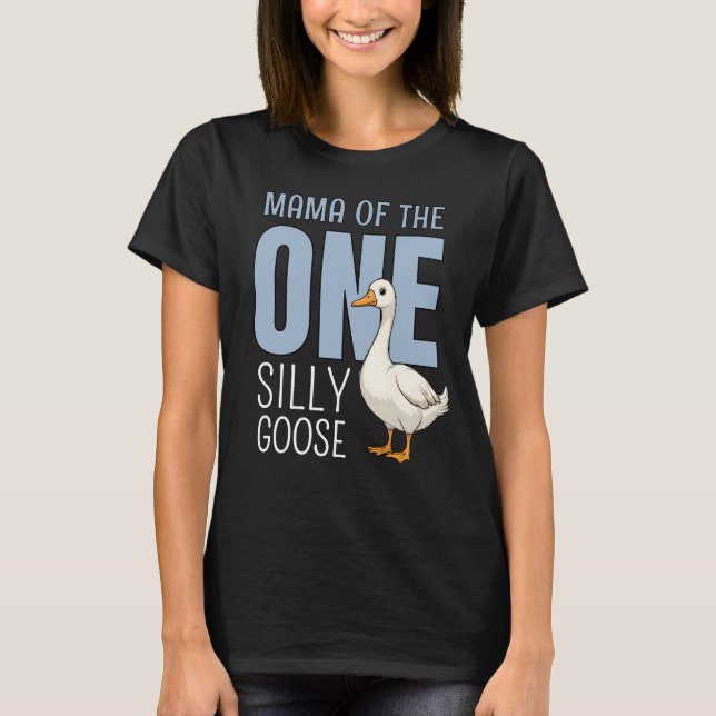 T-shirt Custom Blue Mama of the One Silly Goose Birthday (Devant)
