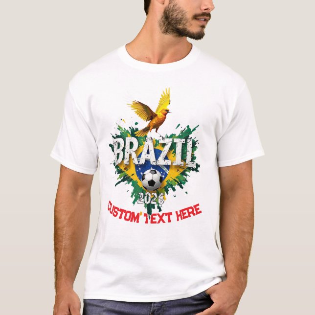 T-shirt Custom Brazil National Soccer Football Team Fan (Devant)
