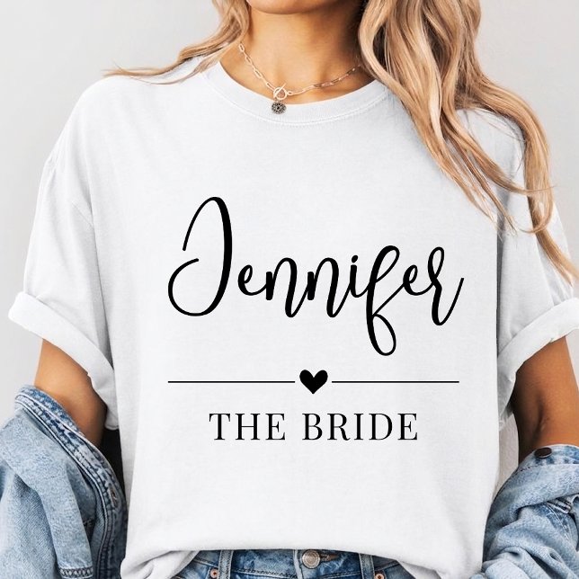 T-shirt Custom bridesmaid name shirt, Bachelorette Party (custom script bridesmaid shirt, personalized bachelorette outfit shirt, bridal party outfit shirt)