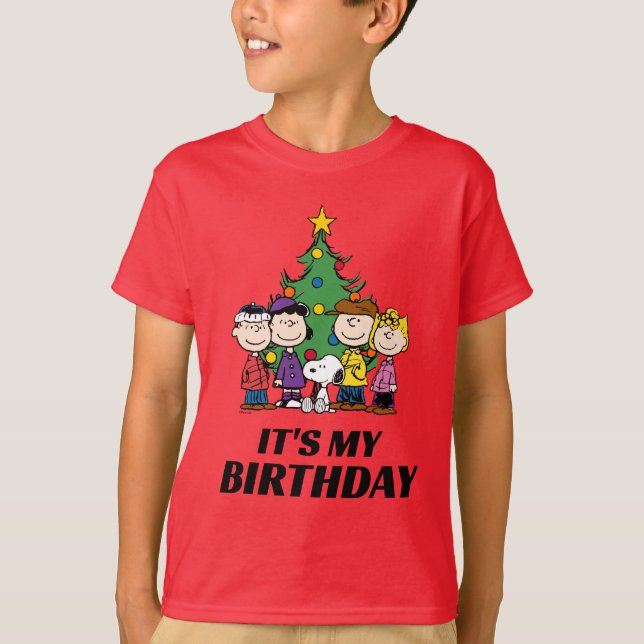 T-shirt Custom Charlie Brown et amis Anniversaire hivernal (Devant)