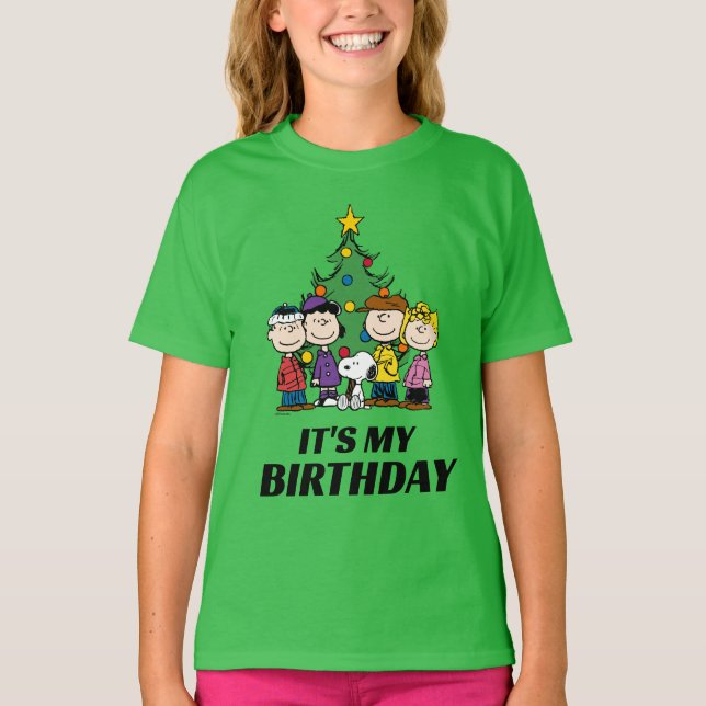 T-shirt Custom Charlie Brown et amis Anniversaire hivernal (Devant)