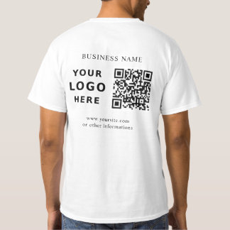 T-shirt Custom Company Business Logo and QR Code