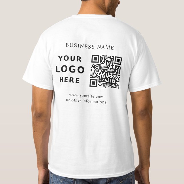 T-shirt Custom Company Business Logo and QR Code (Dos)