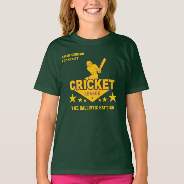 T-shirt Custom Cricket Club League Nom du sport (Devant)