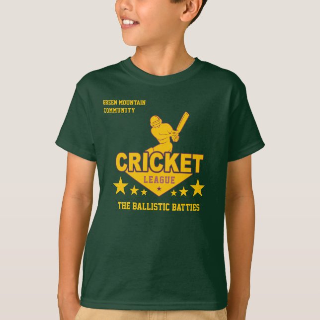 T-shirt Custom Cricket Club League Nom du sport (Devant)
