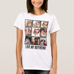 T-shirt Custom Cute I love my boyfriend 9 Collage photo