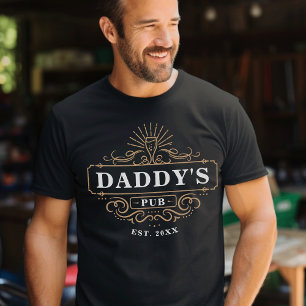 T-shirt Custom Daddy's Pub Home Bar Année de création
