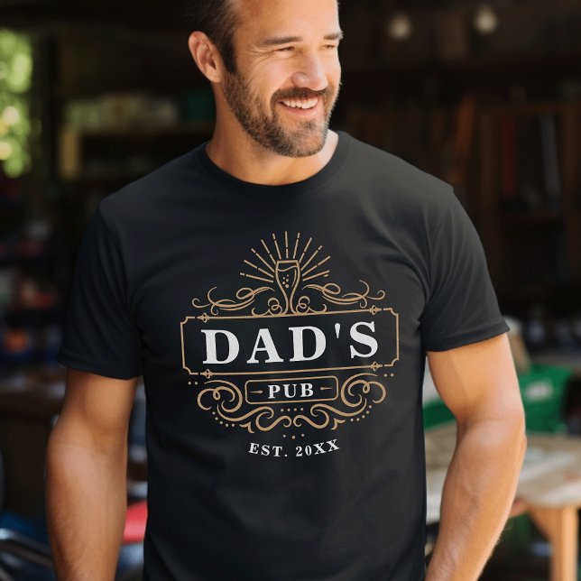 T-shirt Custom Dad's Pub Home Bar Année de création (Créateur téléchargé)
