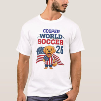 T-shirt Custom Dog Name USA Soccer Fan 2026 Golden Retriev