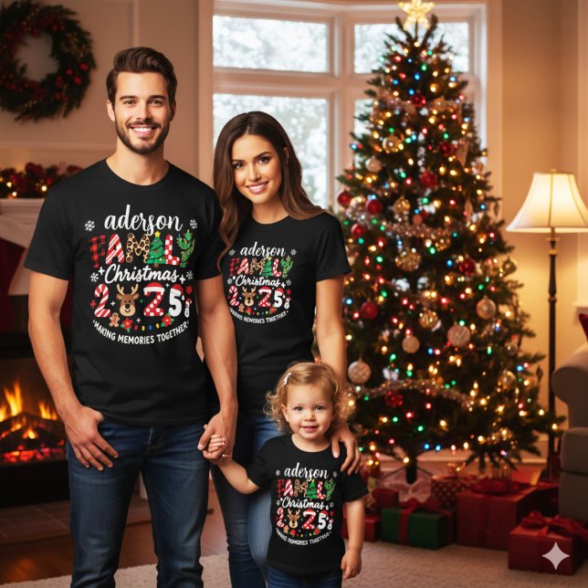T-shirt Custom Family Name Christmas 2025 Festive Holiday (Créateur téléchargé)