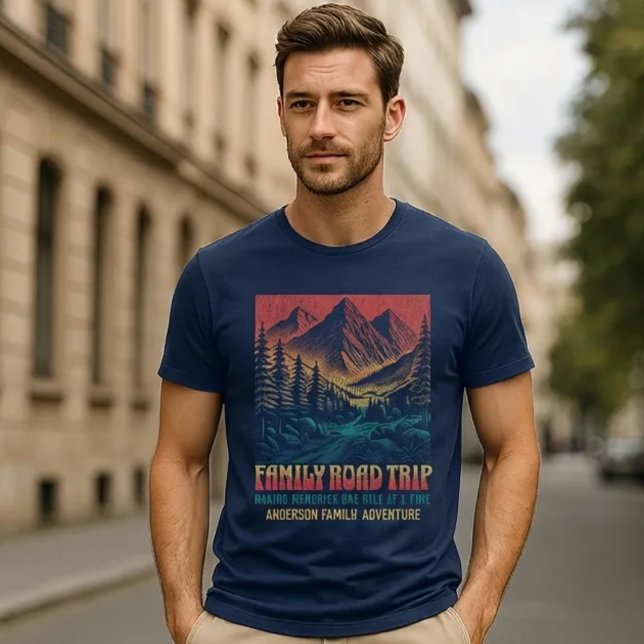 T-shirt Custom Family Reunion Road Trip Mountain (Custom family road trip matching shirts for your outdoor adventures. Retro style. Fun to wear. )